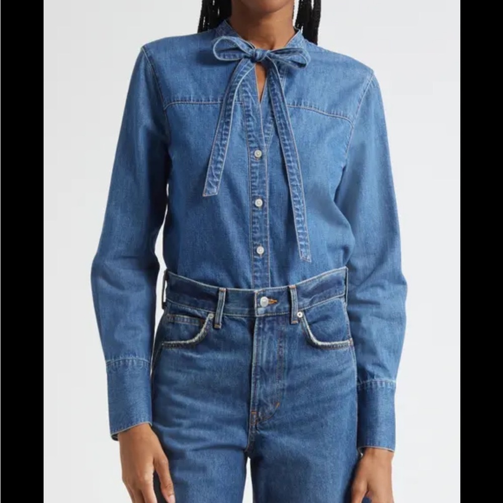 Veronica Beard Gabby Tie Neck Blouse